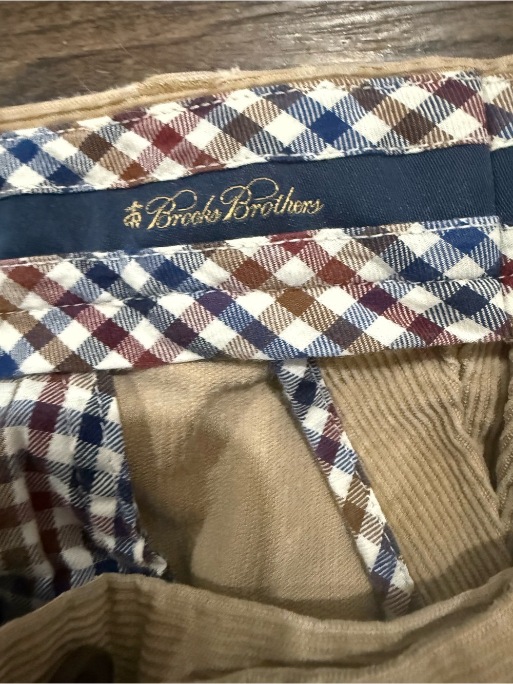Brooks Brothers Milano Men’s 34x30 Tan Corduroy Pants Chino Trousers 100% Cotton - Picture 3 of 5